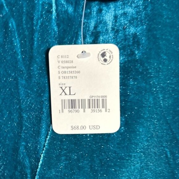 NWT Free People Terese Velvet Top in Turquoise - Picture 6 of 7